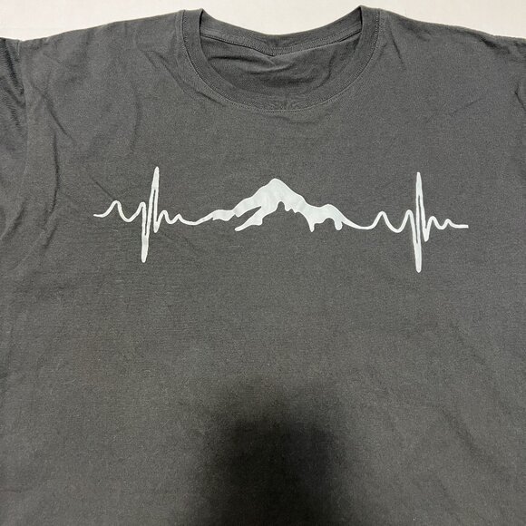 Mountain/Pulse/Outdoor Graphic/Vinyl T-Shirt Shirt Sleeve Dark Gray XL - Picture 3 of 8